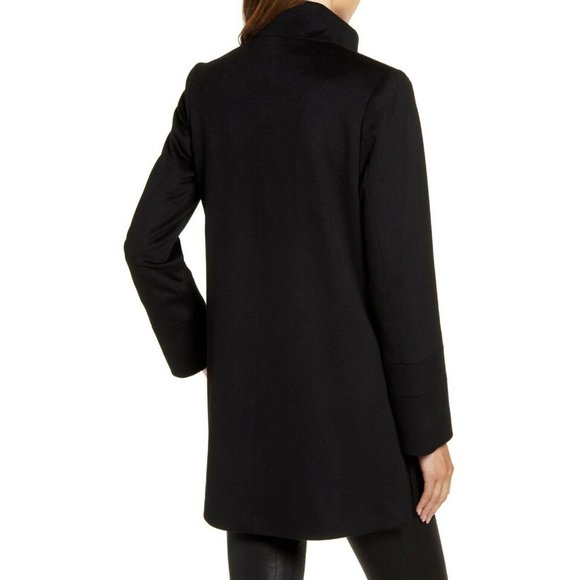 $1100 FLEURETTE Stand Collar LORA PIANA Wool Coat Jacket BLACK  CLASSY - Picture 2 of 10